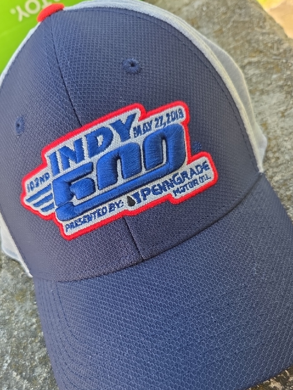 Indy 500 Navy Blue Embroidered Patch Baseball Cap